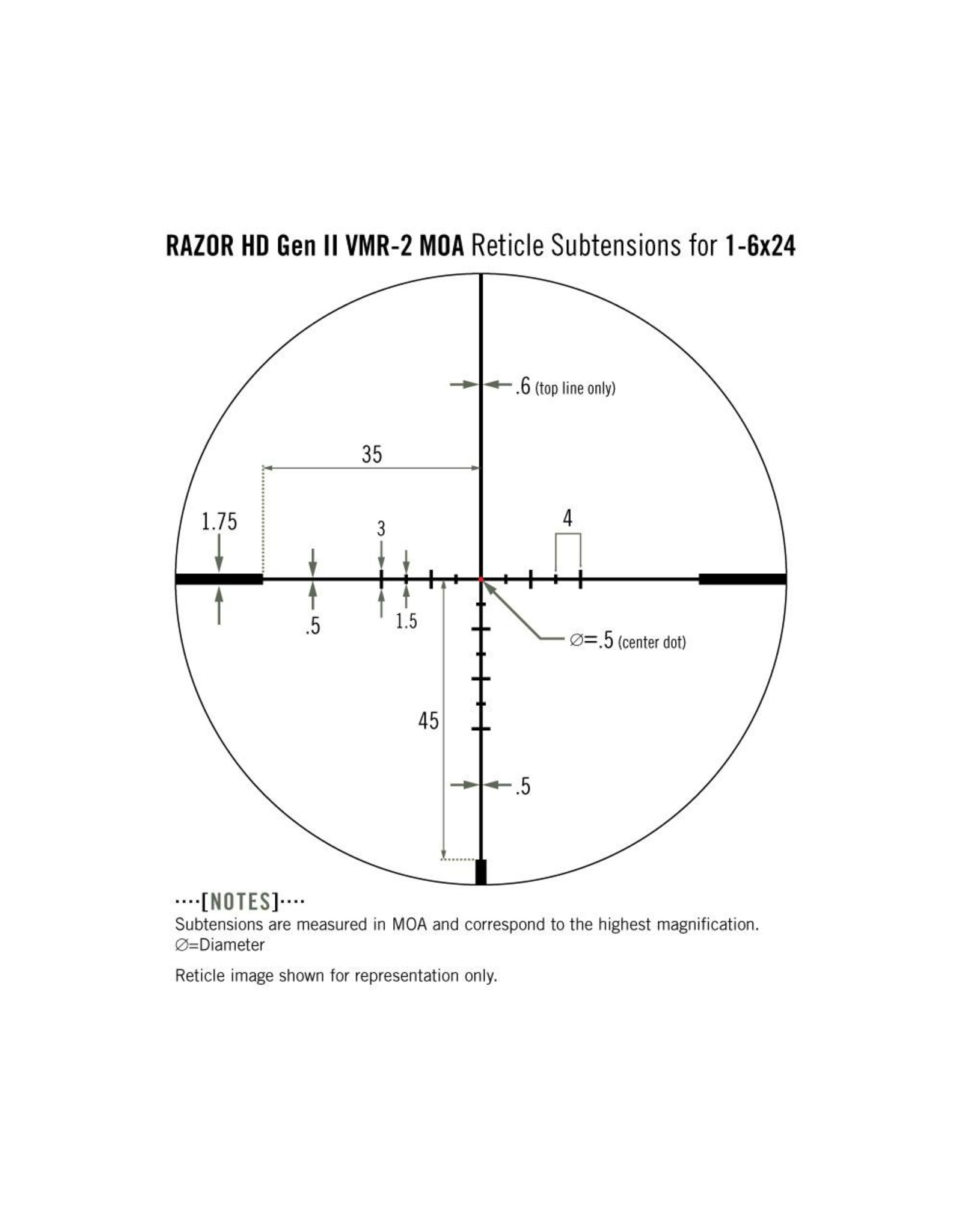 Vortex Vortex Razor Gen II HD-E 1-6x24 Riflescope VMR-2 MOA