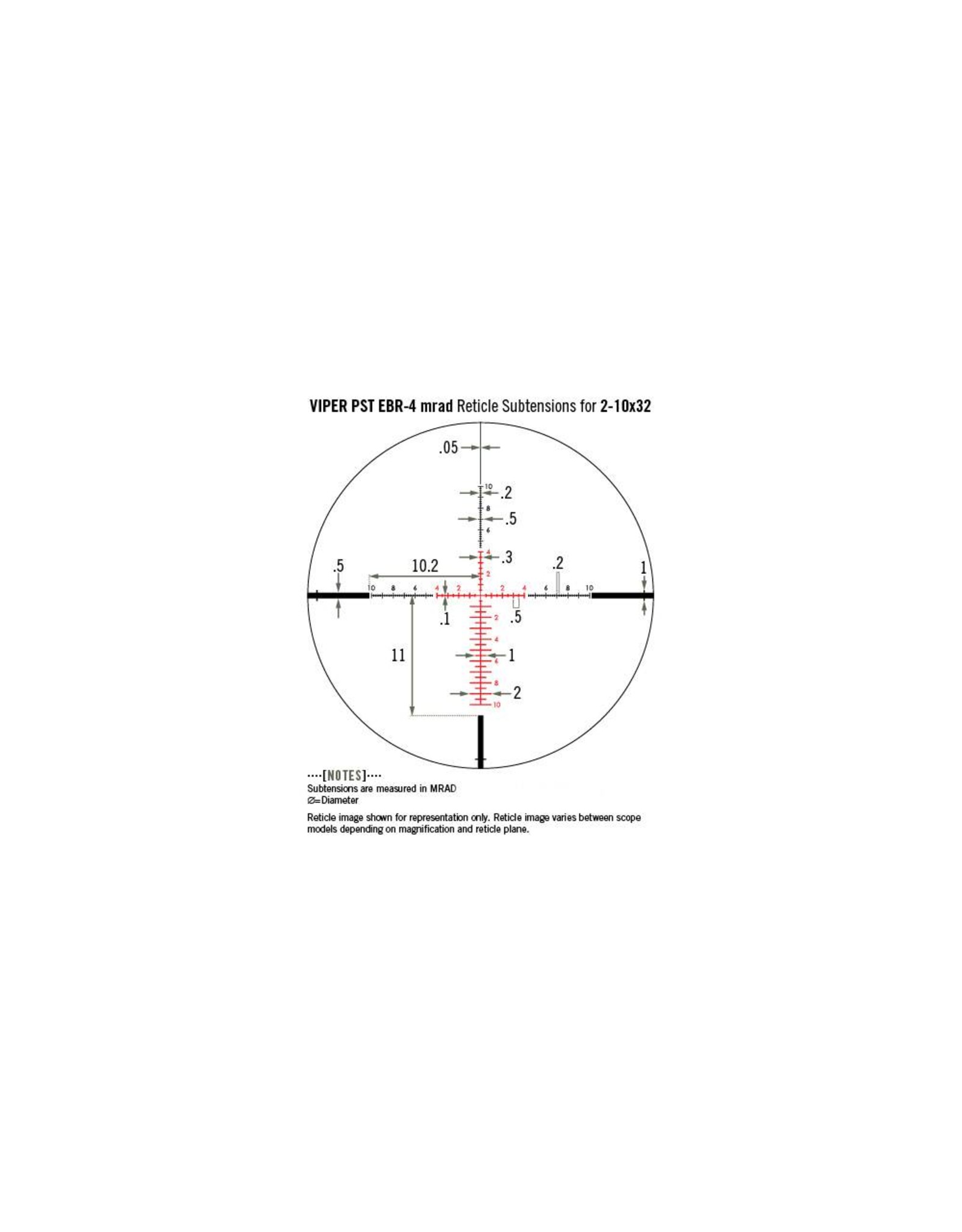 Vortex Vortex Viper PST 2-10x32 FFP Riflescope with EBR-4 MRAD