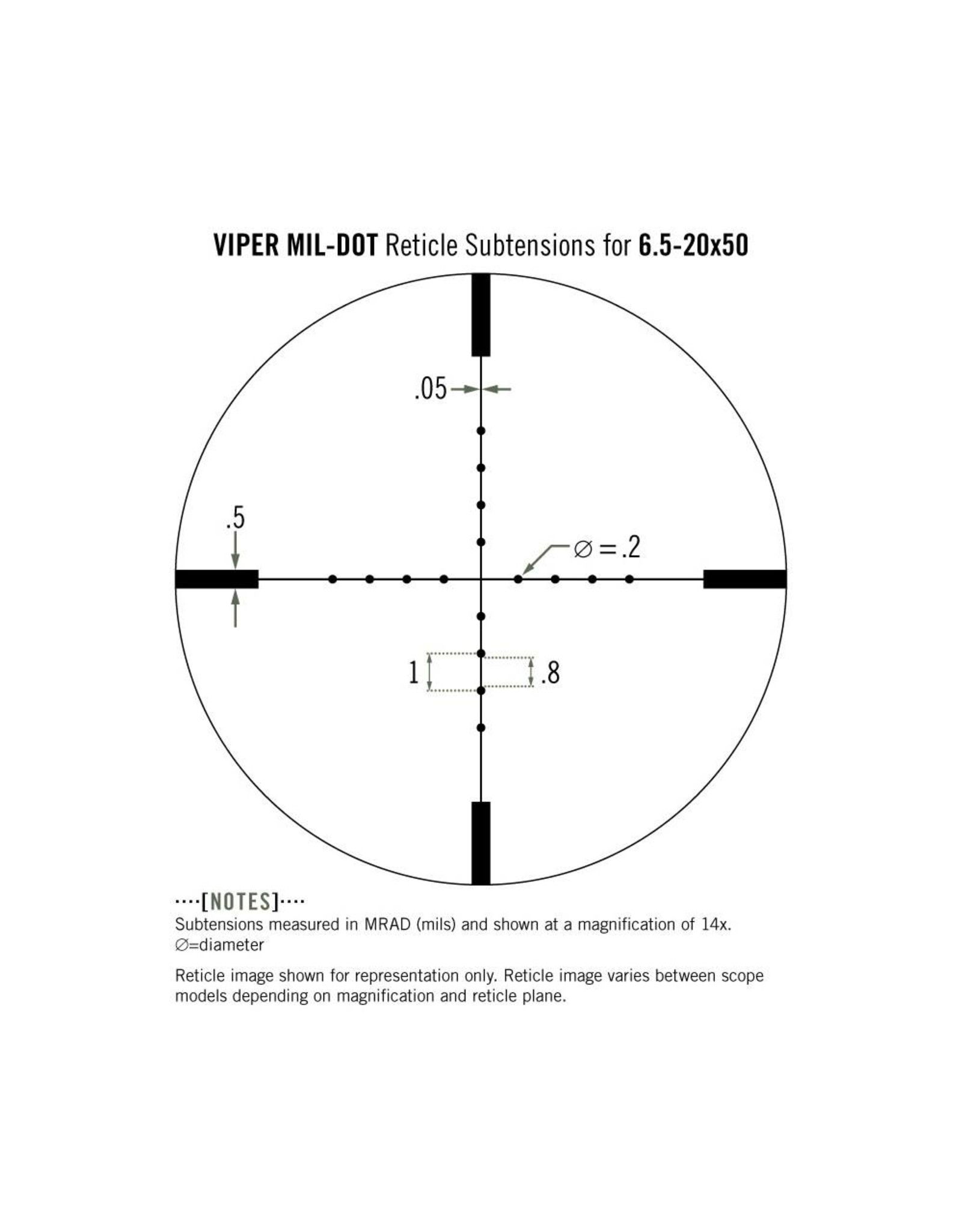 Vortex Vortex Viper 6.5-20x50 PA Riflescope Mil-Dot