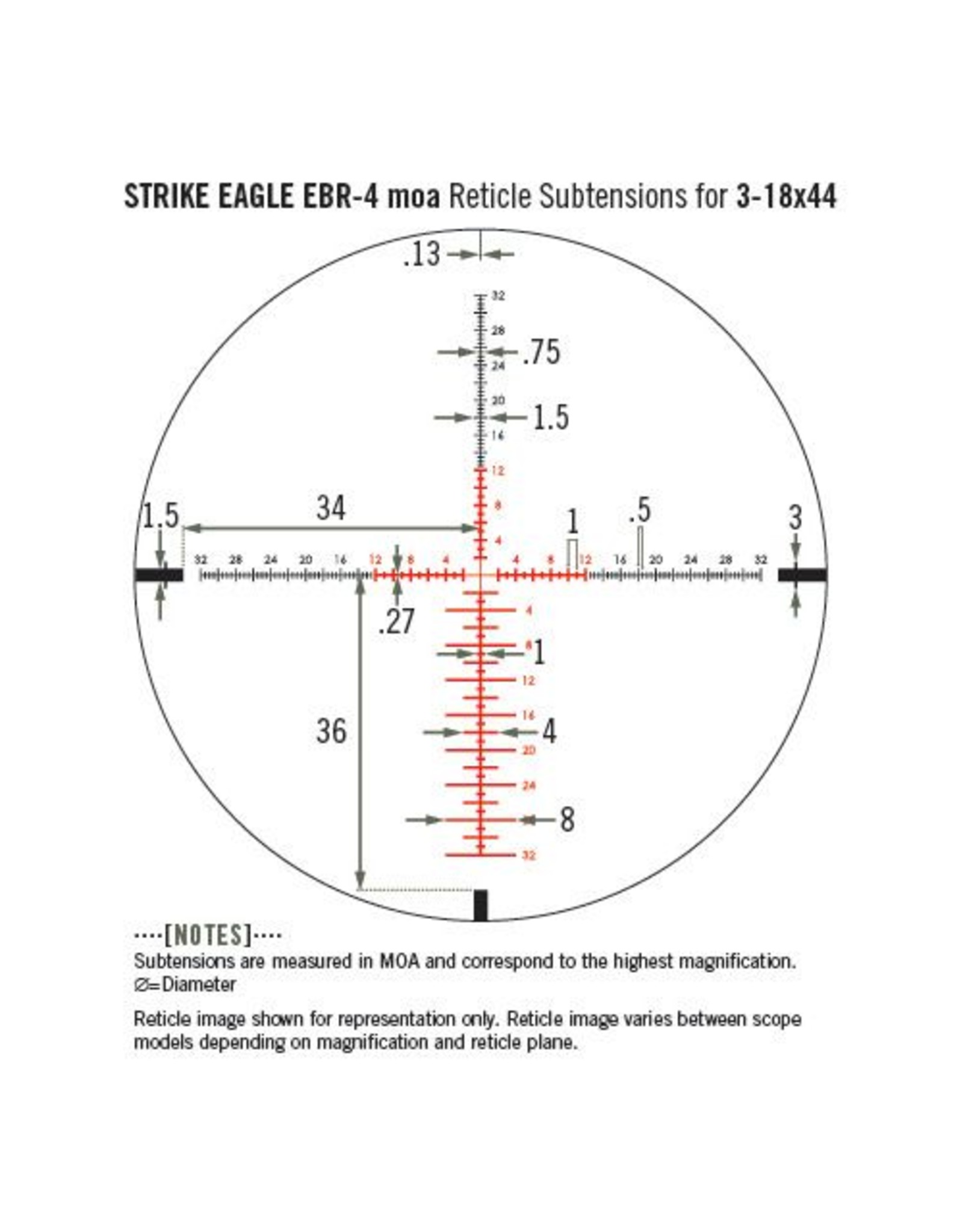 Vortex Vortex Strike Eagle 3-18x44 Riflescope EBR-4 MOA