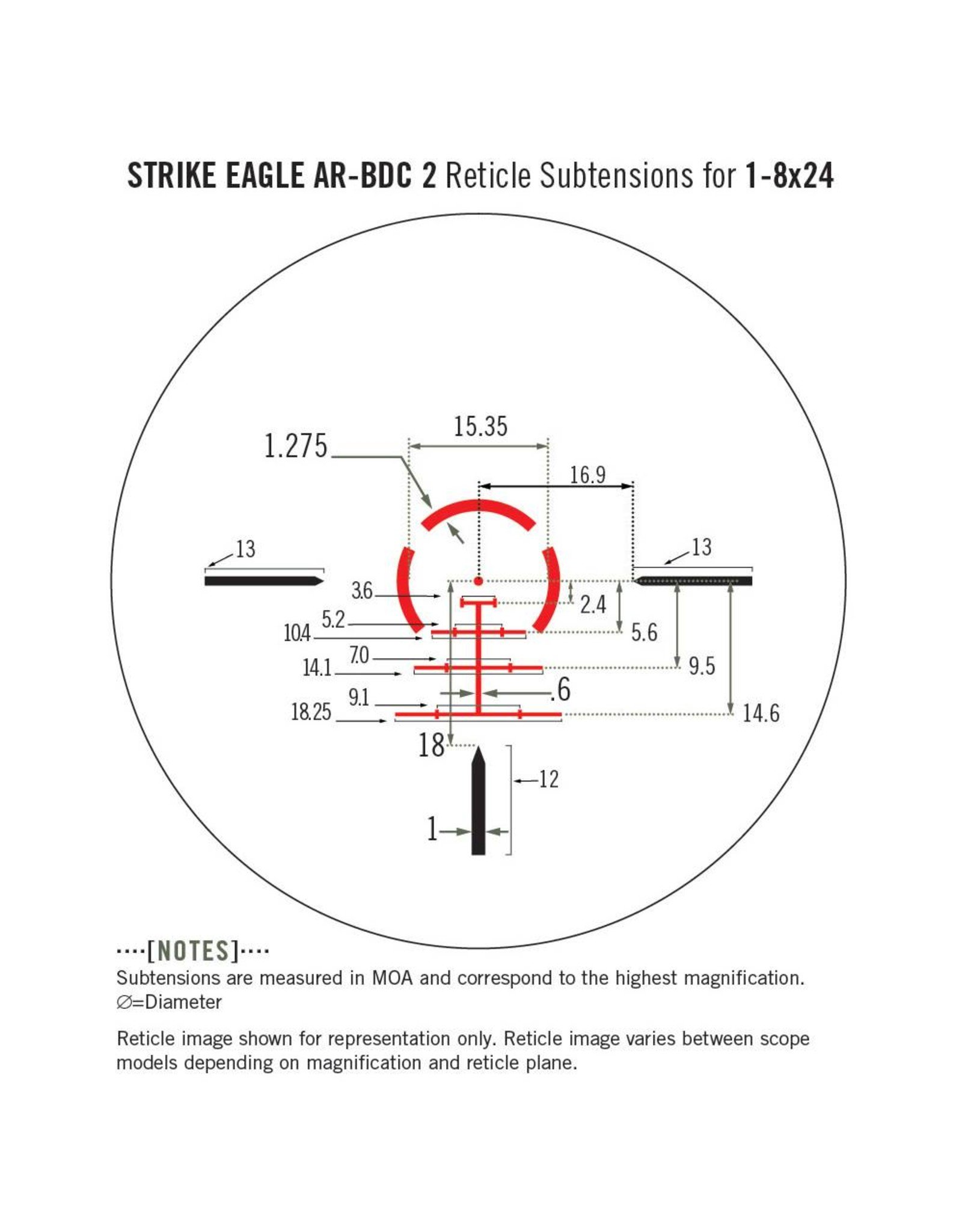 Vortex Vortex Strike Eagle 1-8x24 Riflescope AR-BDC-2