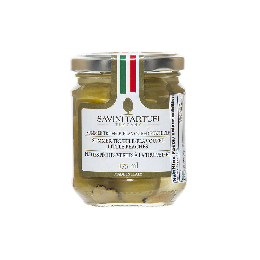 Petites pêches vertes à la truffe d'été - Savini Tartufi 180g