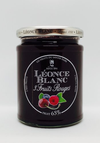 Confiture 3 fruits rouges 65% 330g |Léonce Blanc 