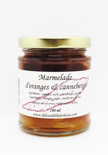 Orange and cranberry marmalade - Les Délices de l'Île d'Orléans 190 ml 