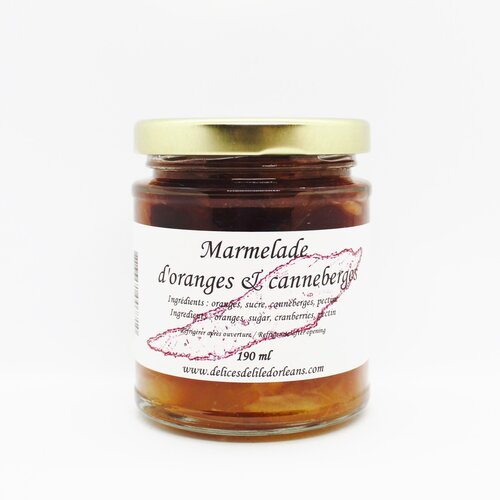 Marmelade d'oranges et canneberges - Les Délices de l'Île d'Orléans 190 ml 