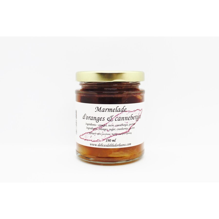 Marmelade d'oranges et canneberges - Les Délices de l'Île d'Orléans 190 ml