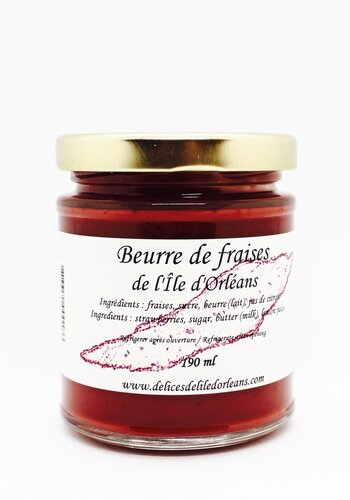 Beurre de fraises - Les Délices de l'Île d'Orléans 190 ml 