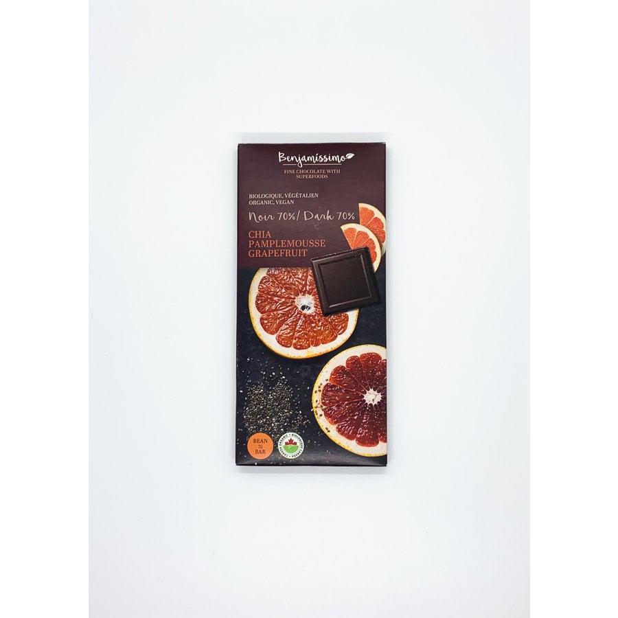 Benjamissimo Tablette chocolat noir chia et pamplemousse 70g