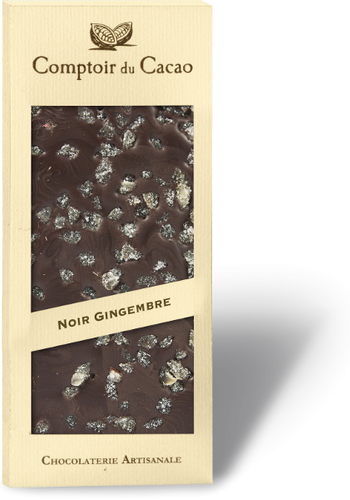 Barre gourmande noir gingembre - Comptoir du Cacao 90 g 