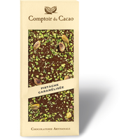 Caramelized pistachio milk chocolate gourmet bar 90g