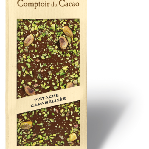 Caramelized pistachio milk chocolate gourmet bar 90g 