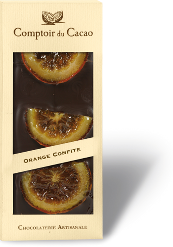 Orange candied gourmet Chocolate bar 90g 