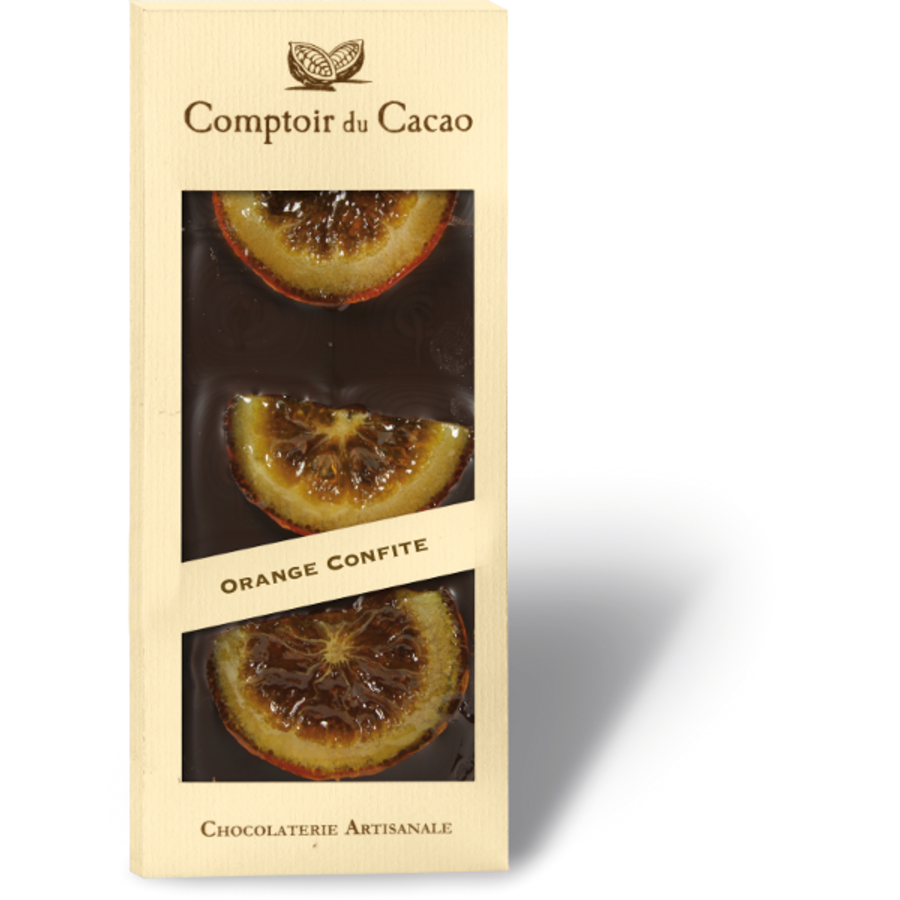 Orange candied gourmet Chocolate bar 90g