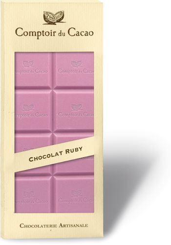 Barre gourmande au chocolat rubis - Comptoir du Cacao 90 g 