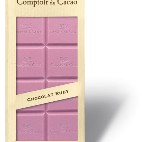 Barre gourmande au chocolat rubis - Comptoir du Cacao 90 g 