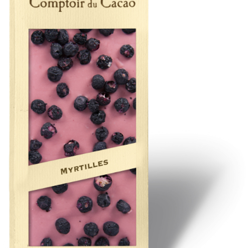 Barre gourmande chocolat ruby & myrtille - Comptoir du Cacao 90 g 