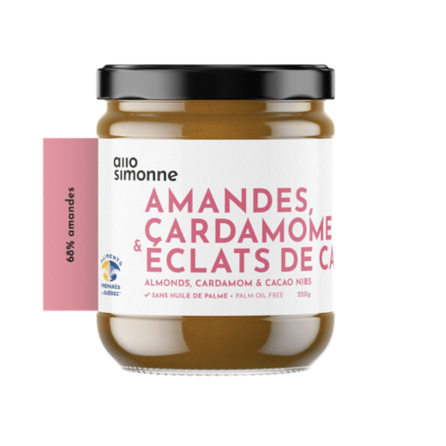 Tartinade Amandes et cardamome, éclats de cacao - Allo Simonne 220 g