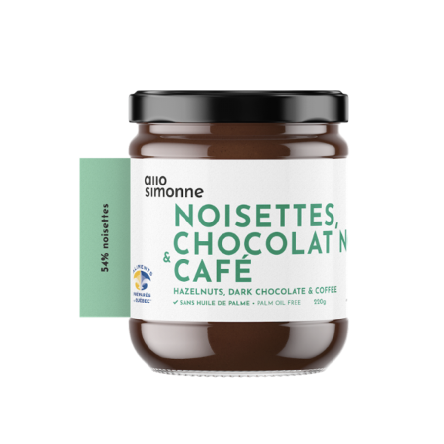 Tartinade noisettes, chocolat noir & café Pista- Allo Simonne 220 g