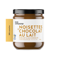 Noisettes, chocolat au lait 58% 220g ALLO SIMONNE