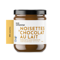 Tartinade noisettes, chocolat au lait 58% - Allo Simonne 220 g
