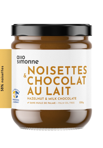 Noisettes, chocolat au lait 58% - Allo Simonne 220 g 