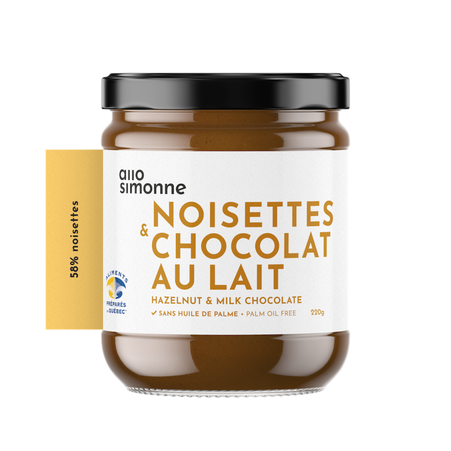 Noisettes, chocolat au lait 58% 220g ALLO SIMONNE