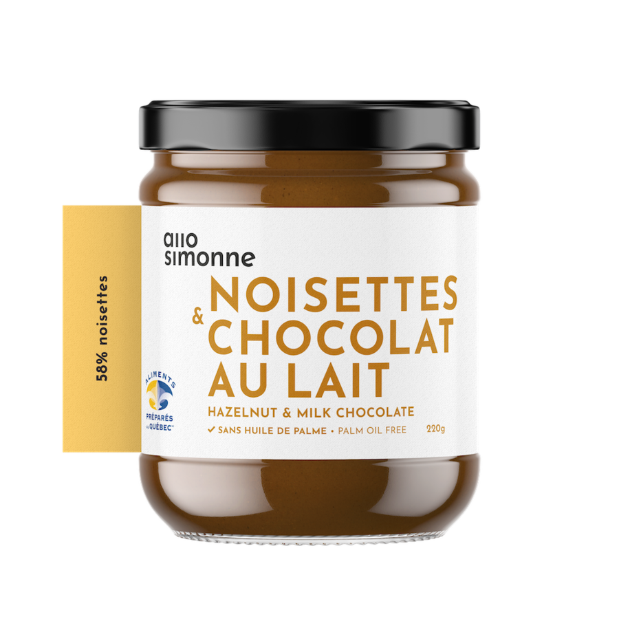Noisettes, chocolat au lait 58% - Allo Simonne 220 g