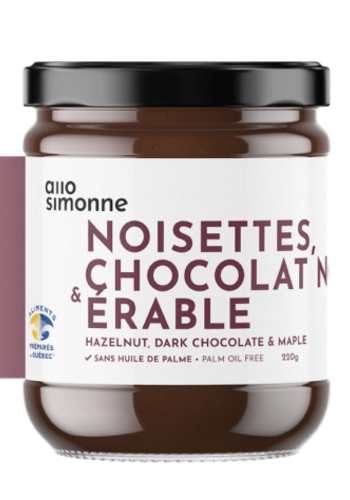 Noisettes, chocolat noir, érable 220gr ALLO SIMONNE 