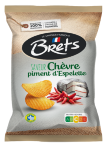 Goat cheese & Espelette pepper chips - Brets 125 g 