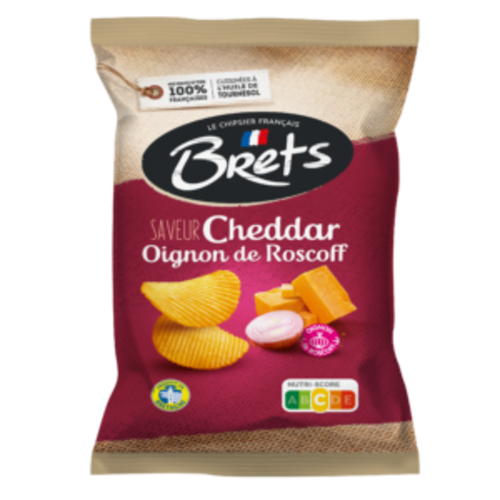 Roscoff cheddar & onion chips - Brets 125 g 