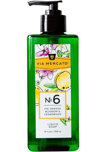 Savon liquide pour les mains (6) - Figues, fleur d'oranger et bois de cèdre - Via Mercato 355 ml 