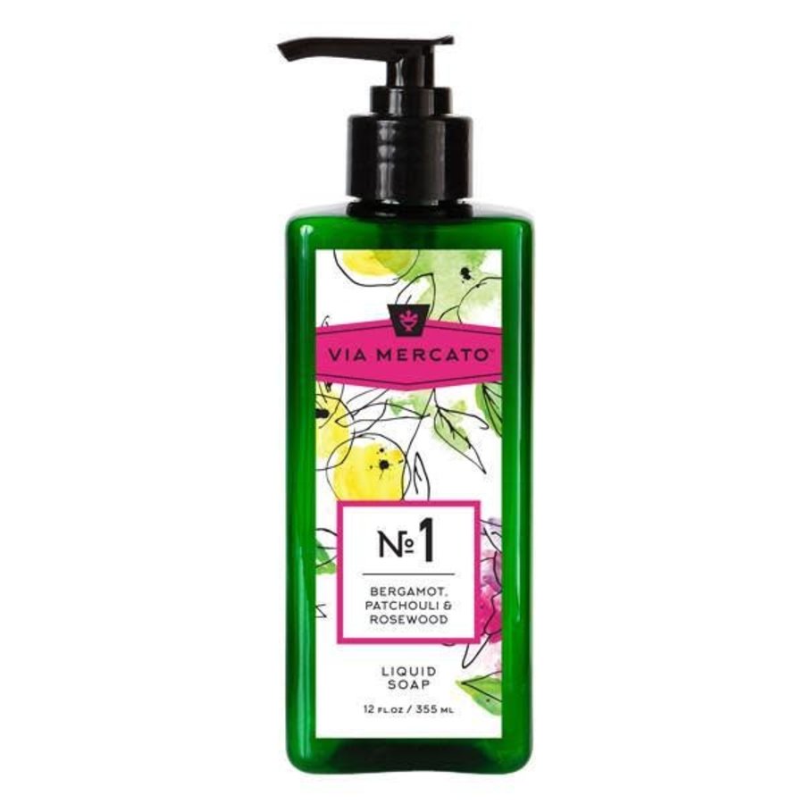 Via Mercato - Savon pour les mains liquide (1) - Bergamote, patchouli et bois de rose - 355 ml