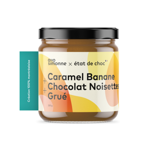Caramel Banane, Chocolat Noisettes, Grué  - ALLO SIMONNE - 220g 