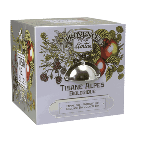 Tisane bio Alpes cube métal  | Provence  d'Antan |24 sachets 