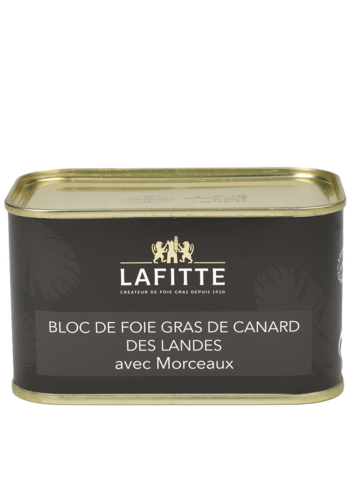 Block of duck foie gras with 30% pieces - Lafitte 400g 