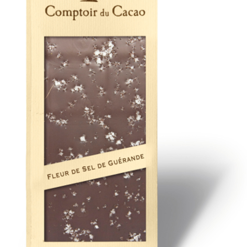 Barre gourmande Chocolat noir & Sel de Guérande | Comptoir du Cacao | 90g 