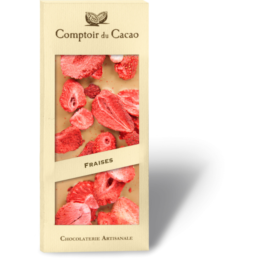 Barre gourmande blond fraise | Comptoir du Cacao | 90g