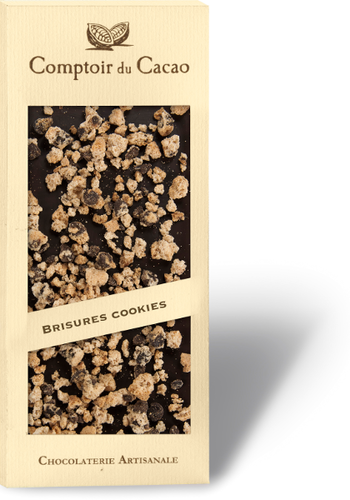 Barre gourmande lait brisures de cookie | Comptoir du Cacao | 90g 