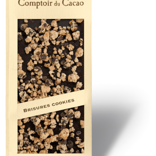 Barre gourmande Chocolat au Lait & Brisures de cookie | Comptoir du Cacao | 90g 