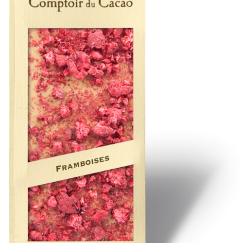 Barre gourmande Chocolat Blond Framboise | Comptoir du Cacao | 90g 