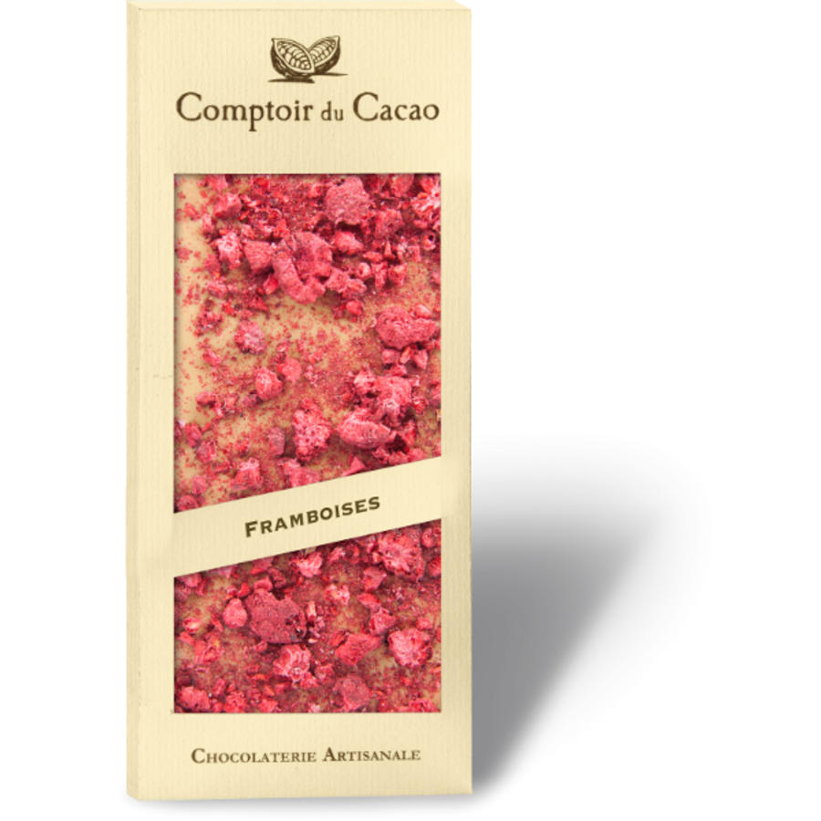 Barre gourmande chocolat blond framboise 90g