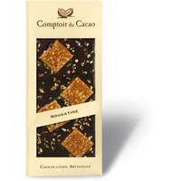 Barre gourmande Chocolat Noir & Nougatine | Comptoir du Cacao | 90g