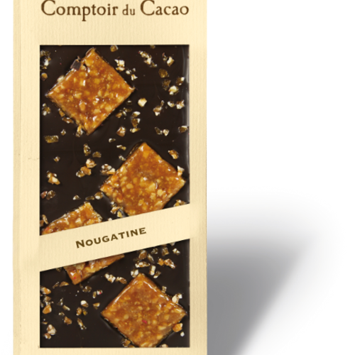 Barre gourmande Chocolat Noir & Nougatine | Comptoir du Cacao | 90g 