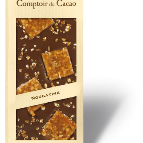 Barre gourmande Chocolat au Lait & Nougatine | Comptoir du Cacao | 90g 