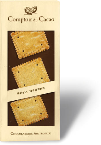 Barre gourmande noir petit beurre | Comptoir du Cacao | 90g 