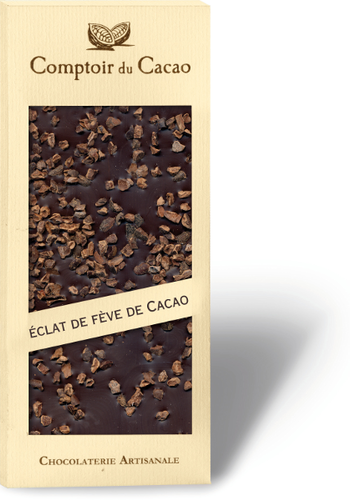 Barre gourmande  noir fève de cacao | Comptoir du Cacao | 90g 