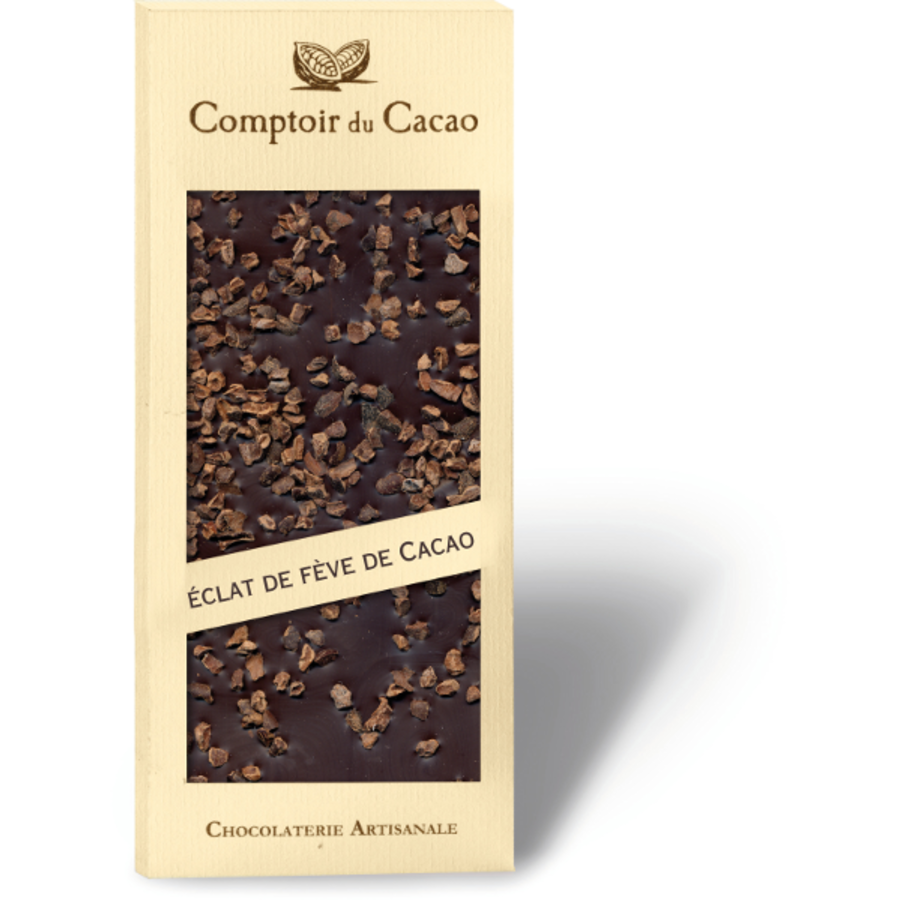 Barre gourmande Chocolat Noir & Fève de cacao | Comptoir du Cacao | 90g