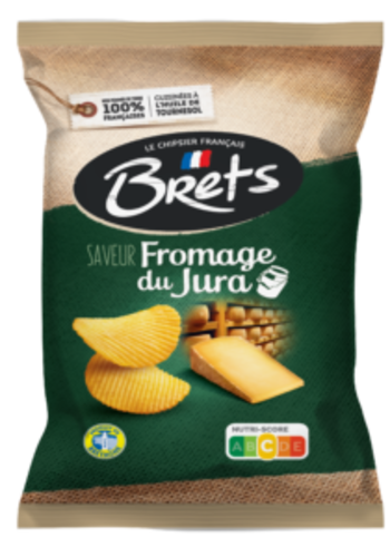 Jura cheese wavy potato chips - Brets 125g 