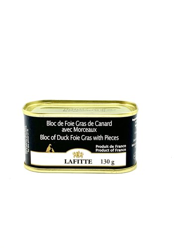 Bloc de foie gras de canard avec 30% de morceaux - Lafitte 130g 
