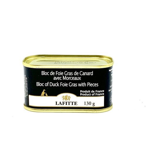 Bloc de foie gras de canard avec 30% de morceaux - Lafitte 130g 